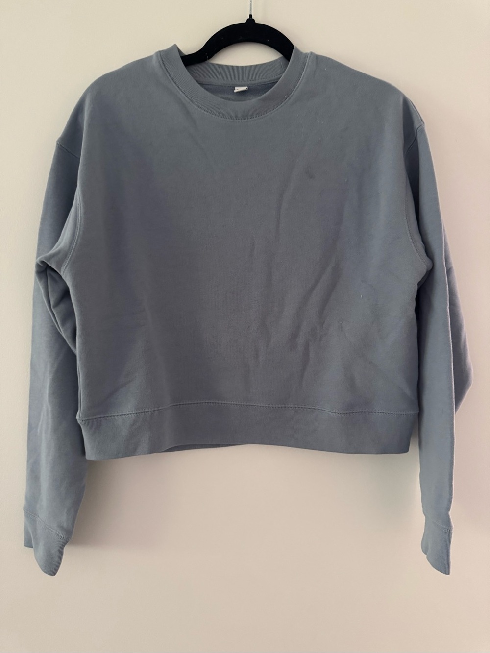 Uniqlo Women's Washed Blue Crewneck Sweatshirt